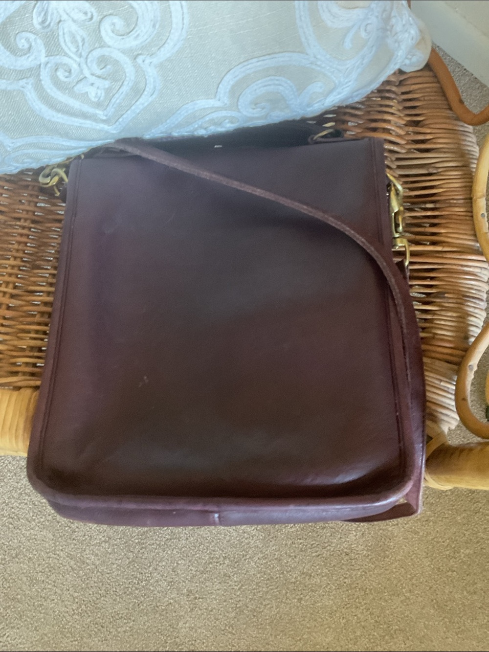 Vintage Coach Station Bag in Mahogany brown leather, style number 5130 - Picture 7 of 13